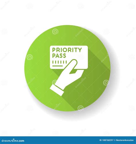 Priority Pass Green Flat Design Long Shadow Glyph Icon Boarding Ticket
