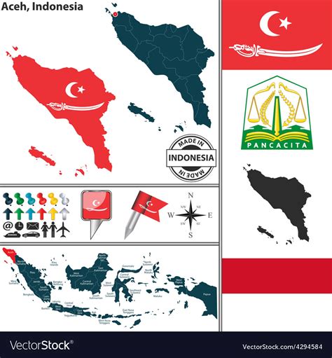 Map Of Aceh Royalty Free Vector Image Vectorstock