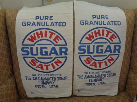 Vintage White Satin Sugar Sacks 50 Lbs Cotton Sugar Sacks White
