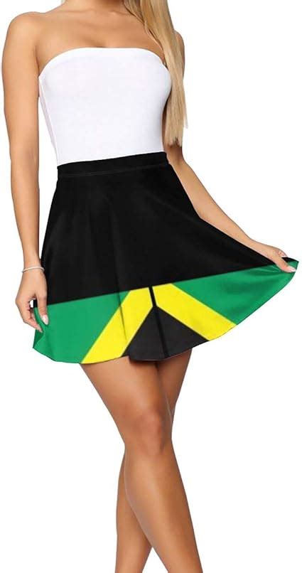 Sak8irandt Womens Jamaica Flag Skater Skirt Sexy Golf Skirt For Women At Amazon Women S Clothing