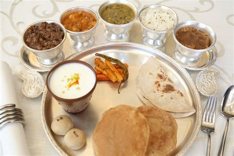 North Indian Thali Food Vegetarian Dishes Cooking