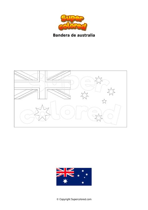 Dibujo Para Colorear Bandera De Australia Supercolored