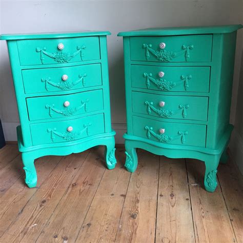 Upcycled Spray Painted Louis Bedside Tables Etsy Louis Bedside