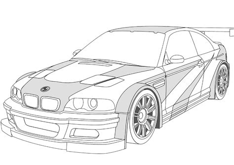 Omalovánka Omalovánka BMW M3 GTR k vytisknutí zdarma