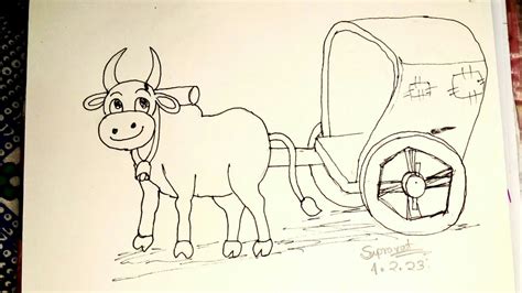 How to Draw Bullock Cart #Art @supravatroyart - YouTube