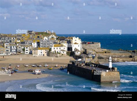 St Ives Harbour In Cornwall Stock Photo Alamy