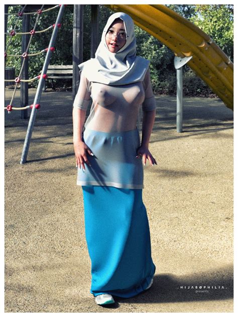 rule 34 3d 3d artwork big breasts braless hijab hijabophilia outdoors playground see through