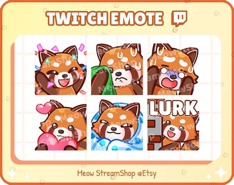 Twitch Emote Cute Red Panda Emotes Pack Hype Sweat Etsy Hong Kong