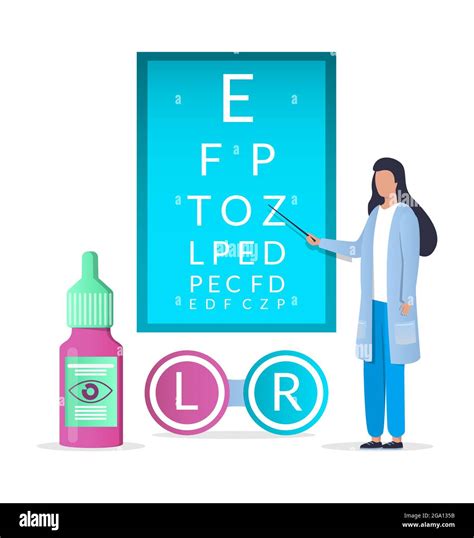 Doctor Ophthalmologist Eyesight Check Up Contact Lenses Vector