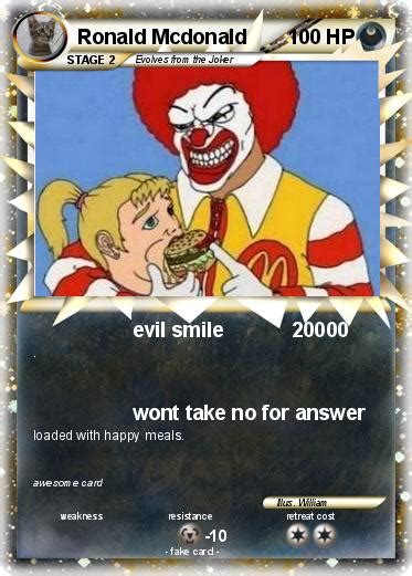 We did not find results for: Pokémon Ronald Mcdonald 71 71 - evil smile 20000 - My Pokemon Card