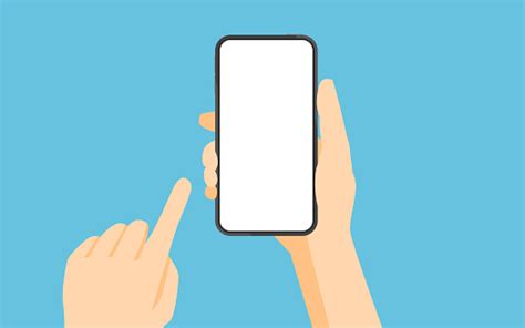 Hand Holding Smartphone And Touching Screen Stock Illustration
