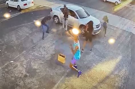 video shows would be la robbery victim shoot his assailants