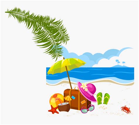 Holiday Summer Vacation Clip Art Vector Beach Transparent Summer Png Png Download