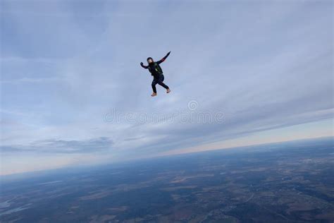 skydiving a solo skydiver is flying in the sky stock image image of blue skydiving 164201173