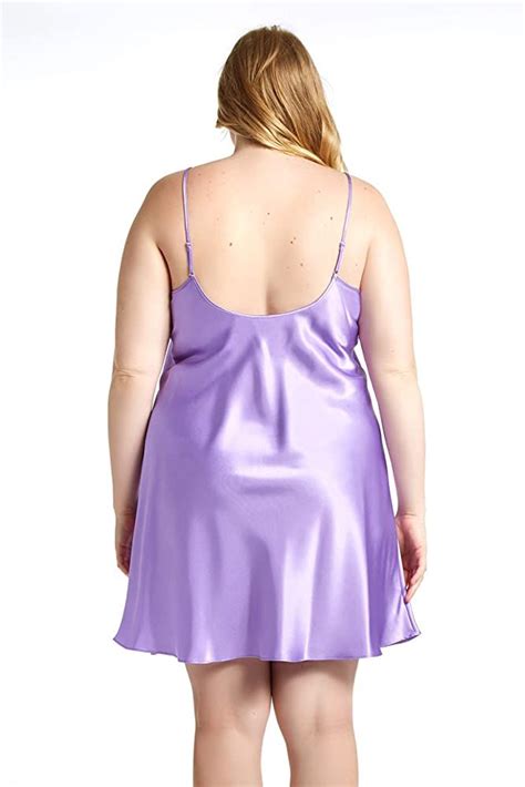 Jovannie Regularlong Length Satin Chemise Plus Size Teddy Sleepwear Nightgown Nightie Full Slip
