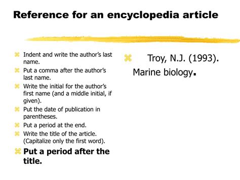 Ppt How To Do A Reference For An Entry In An Encyclopedia Powerpoint