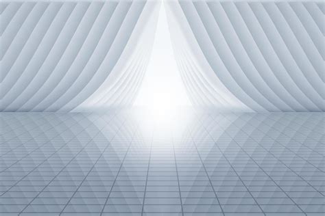 Abstract 3d Rendering Of Empty White Room With Light In The Middle
