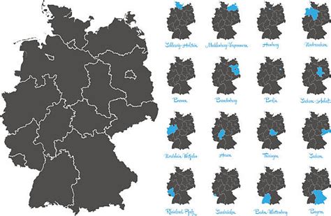 Umrisse, länder, wichtige städte, straßen, farbe. Deutschlandkarte Umriss Stock-Vektoren und -Grafiken - iStock