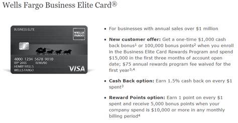 Maybe you would like to learn more about one of these? Wells Fargo Business Elite Credit Card Review - $1,000 Sign Up Bonus + 1.5% Cash Back On All ...
