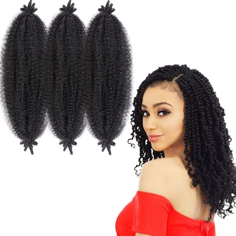 Buy Packs Natural Black Springy Afro Twist Hair Inch Iximii Pre Separated Kinky Marley