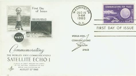 1173 Fdc 1960 4c Echo I Communications For Peace Mystic Stamp Company
