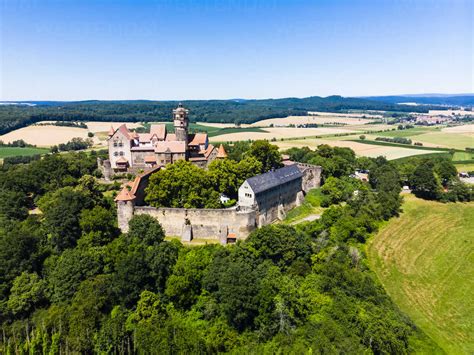Germany Hesse Wetterau Aerial Of Ronneburg Castle Stock Photo
