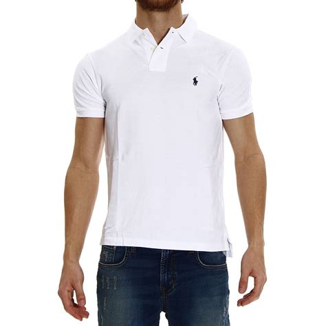 Polo Ralph Lauren Short Sleeve Smocking Slim Fit Polo T Shirt In White