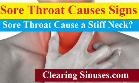 Sore Throat Causes Signs Sore Throat Stiff Neck Signs