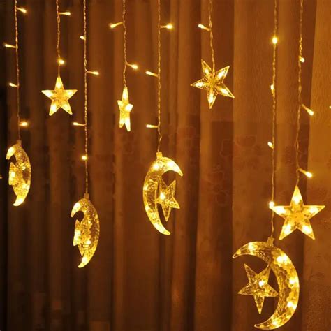 Star Moon Light 25m 138 Led Curtain String Lights Indoor House Decor