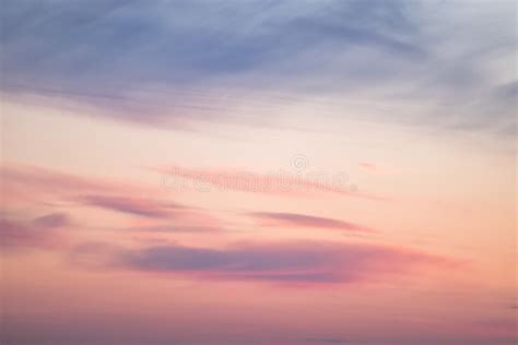 Sunset Background Sky With Soft And Blur Pastel Colored Clouds