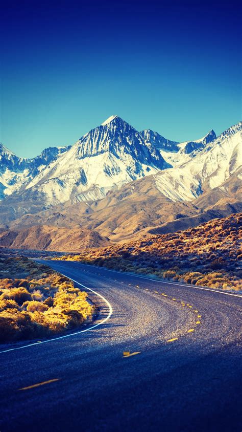 Sierra Nevada Hdr Mountains Road Iphone Wallpaper Iphone Wallpapers