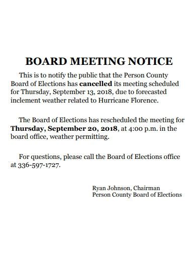 Notice Of Board Meeting 10 Examples Format Pdf Examples