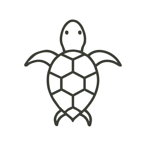 Minimal Simple Turtle Outline Vector Art Of Tortoise 14487828 Vector