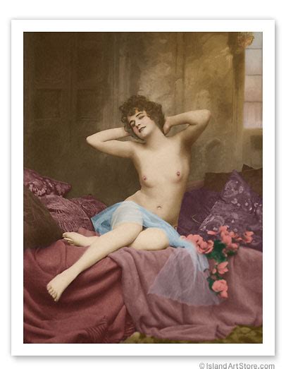 Fine Art Prints Posters Classic Vintage French Nude Hand Colored