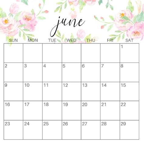 Free June 2020 Calendar Pdf Free Printable Calendar