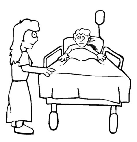 Sick Person Coloring Clip Art Library