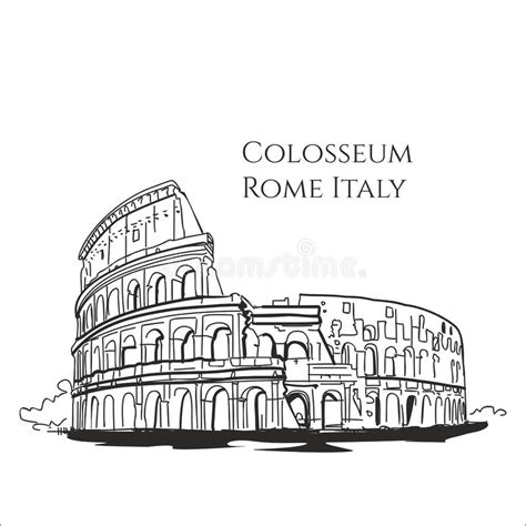 Vettore Di Schizzo Di Colosseum Roma Italia Illustrazione Vettoriale