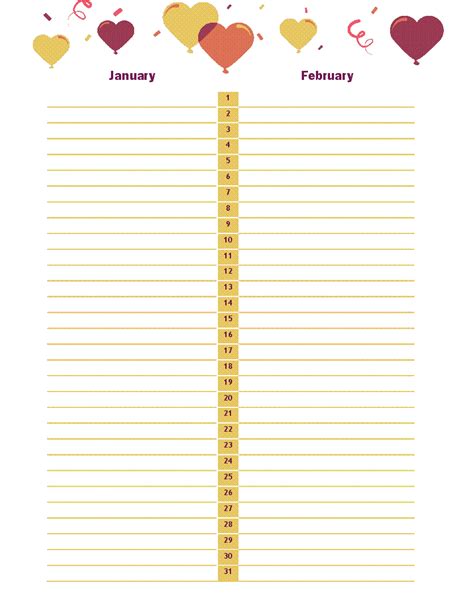 Birthday And Anniversary Calendar Calendar Template Monthly Calendar