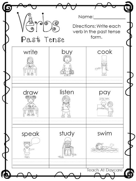 Printable Verbs Past And Present Tense Worksheets St Nd Etsy