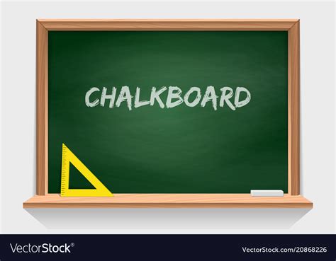 Wooden School Chalkboard With Green Background Vector Image