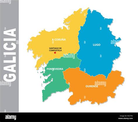Colorful Galicia Administrative And Political Vector Map Stock Vector Image Art Alamy