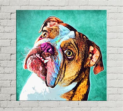 Custom Pet Portrait On Canvas Customized Dog Pop Art Etsy