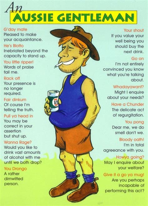 Aussie Gentlemen Language Australia Slang Australia Fun Facts