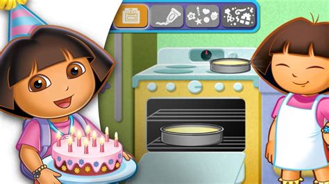 Dora Baking A Birthday Cake Dora The Explorer Game For Kids Youtube