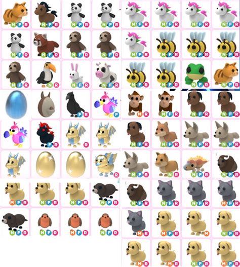 Adopt Me Roblox Pets Variations Etsy