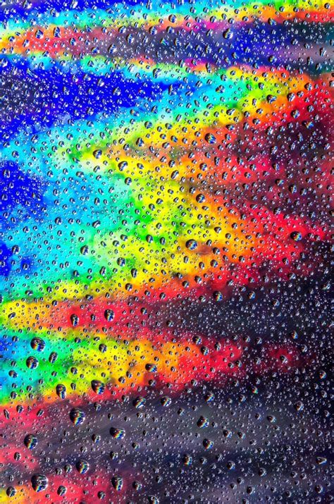 Background Of A Rainbow Of Water Droplets Stock Photo Image Of Drops
