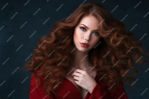 Premium Ai Image Beautiful Woman With Long And Shiny Wavy Hair Beauty Model Girl With Curly