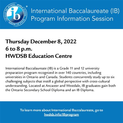 Learn About International Baccalaureate At December 8 Information Night