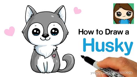How To Draw A Husky Puppy Easy Draw So Cute