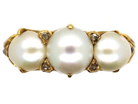Victorian 18ct Gold And Natural Pearl Ring 676h The Antique Jewellery
